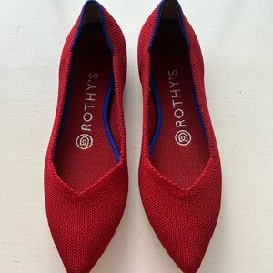 Rothy's Red the point flats size 6